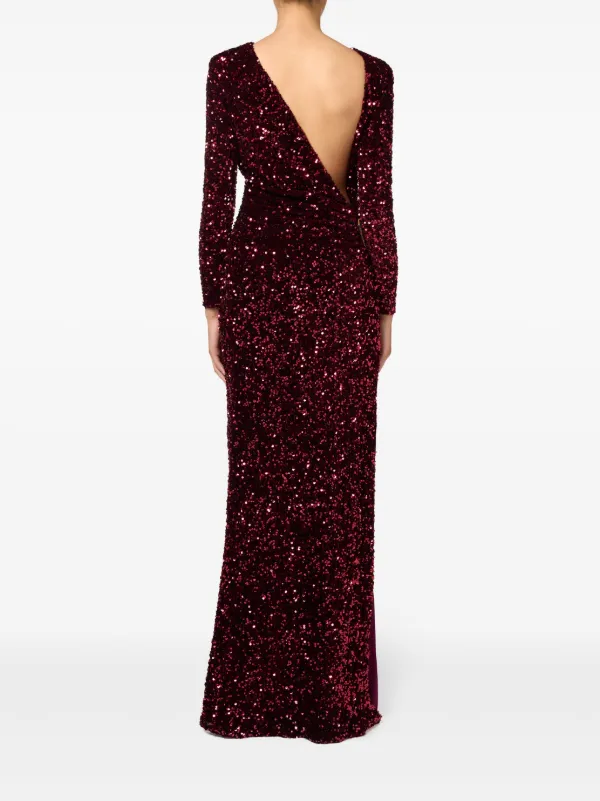 Elisabetta Franchi sequin-embellished Maxi Dress | Red | FARFETCH