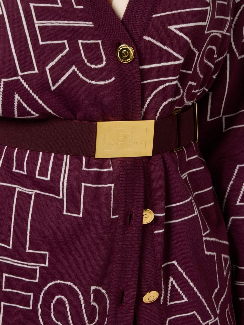 Elisabetta Franchi Vest met logo intarsia Rood
