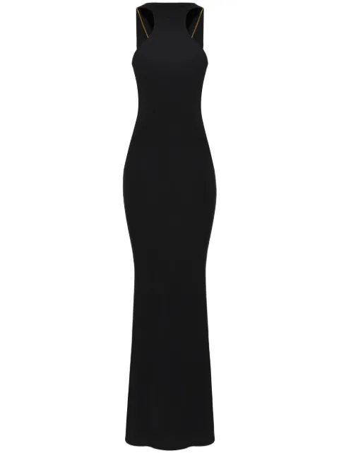 Elisabetta Franchi Red Carpet necklace-detail jersey dress