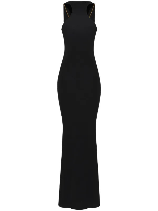 ワンピース ELISABETTA FRANCHI JERSEY LONG DRESS Elisabetta Franchi Red Carpet Jersey Knot Dress | Black