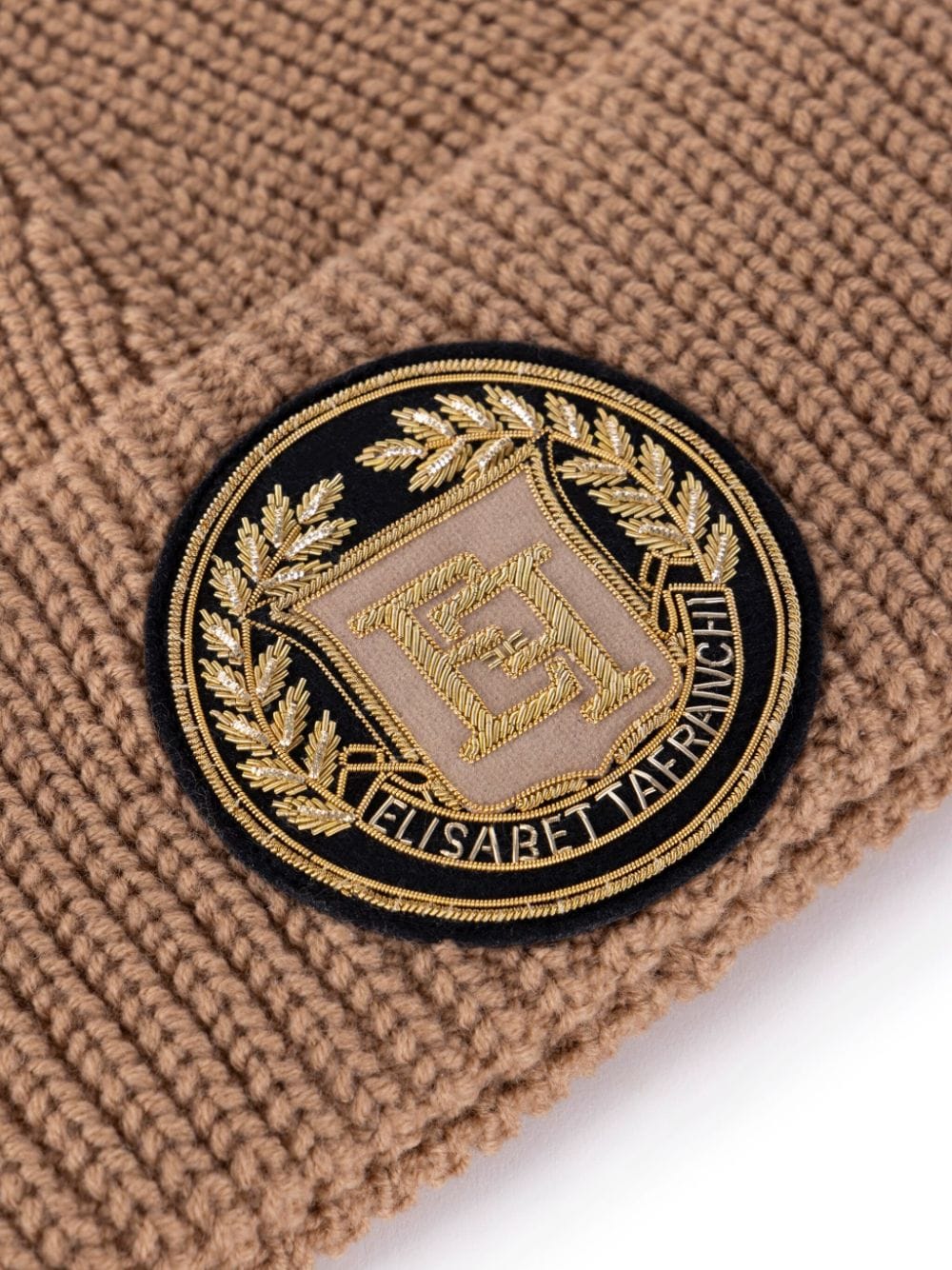 Elisabetta Franchi logo patch beanie - Bruin