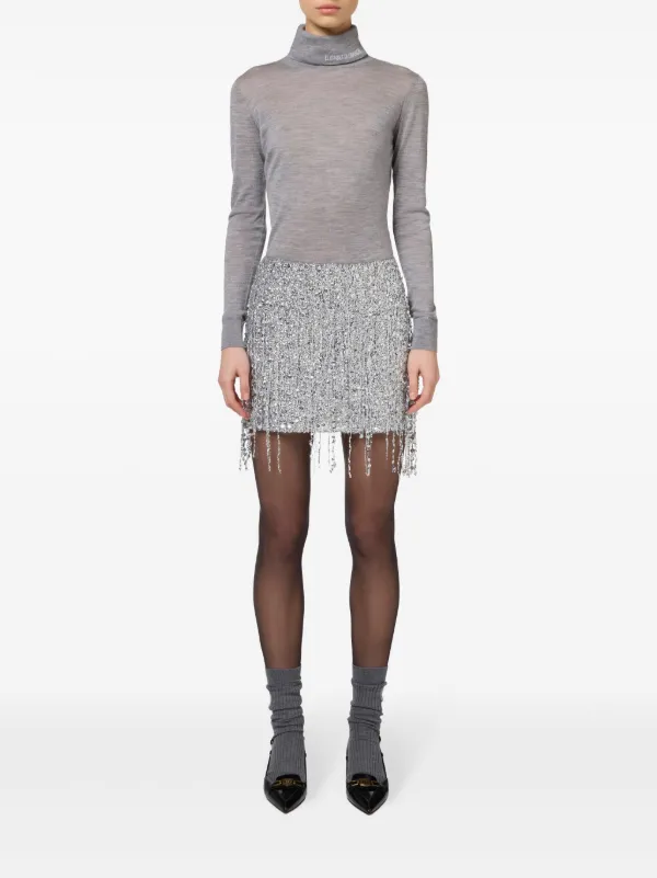 Elisabetta Franchi sequin-embellished Mini Skirt | Silver