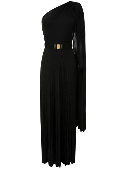 Elisabetta Franchi one-shoulder pleated gown