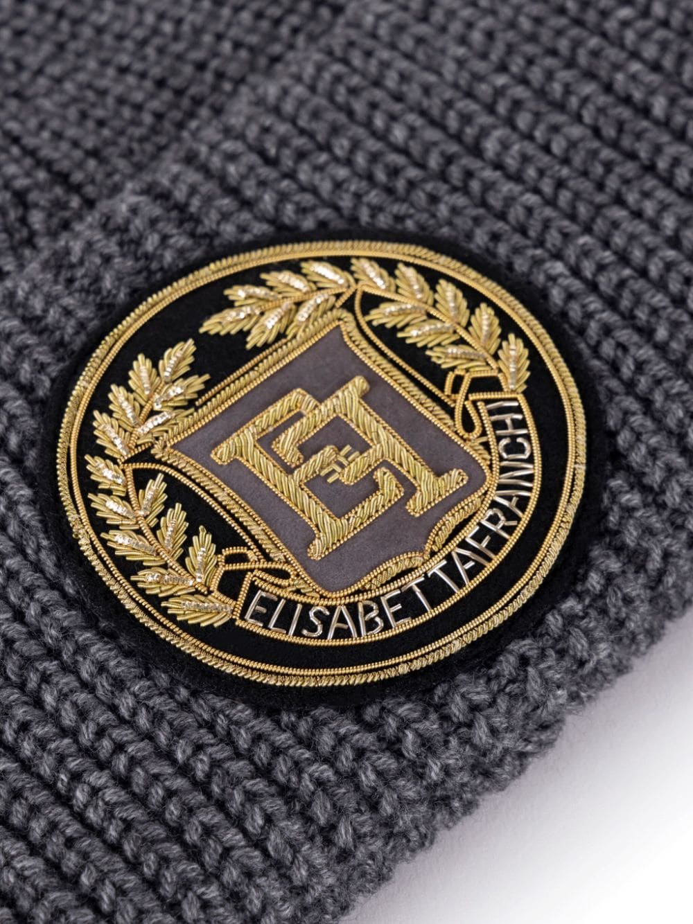 Elisabetta Franchi logo patch beanie - Grijs