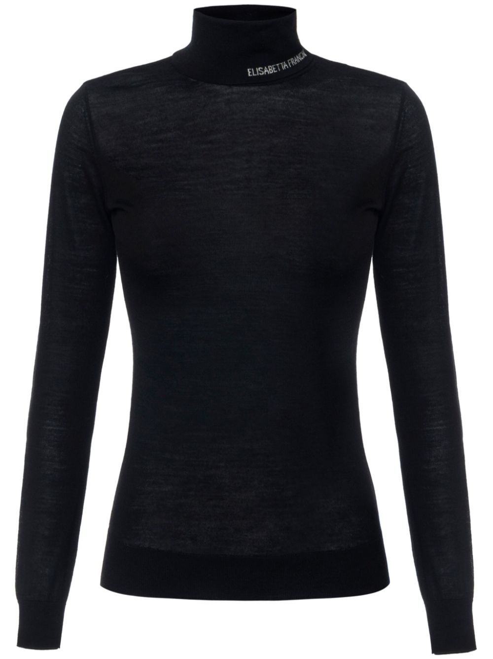 roll neck semi-sheer jumper