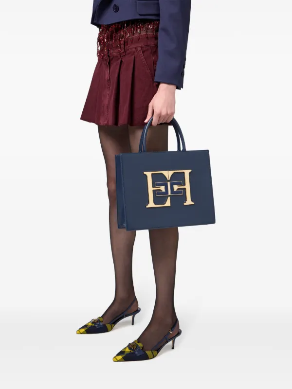 ♦ELISABETTA FRANCHI♦ハンドバッグ レディース Elisabetta Franchi モノグラム ハンドバッグ | ブラック