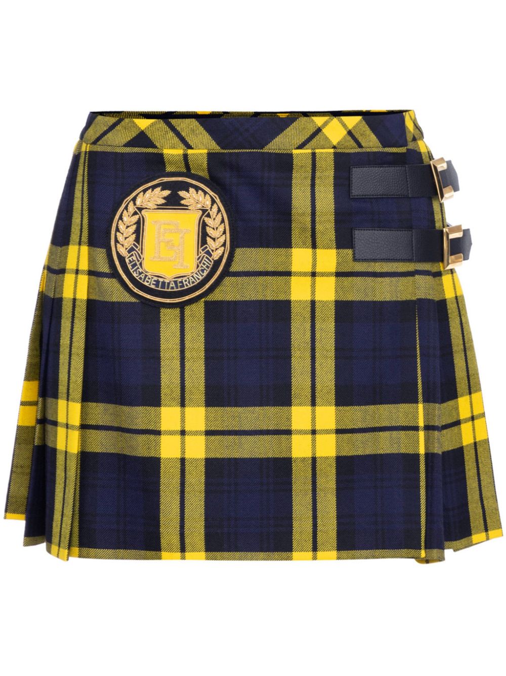 Elisabetta Franchi Tartan design skirt - Blue