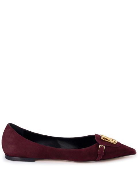 Elisabetta Franchi pointed-toe suede ballerina shoes