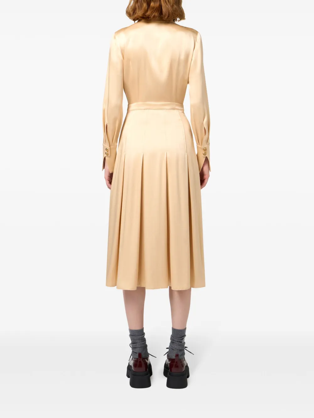 Elisabetta Franchi Crêpe blousejurk Beige
