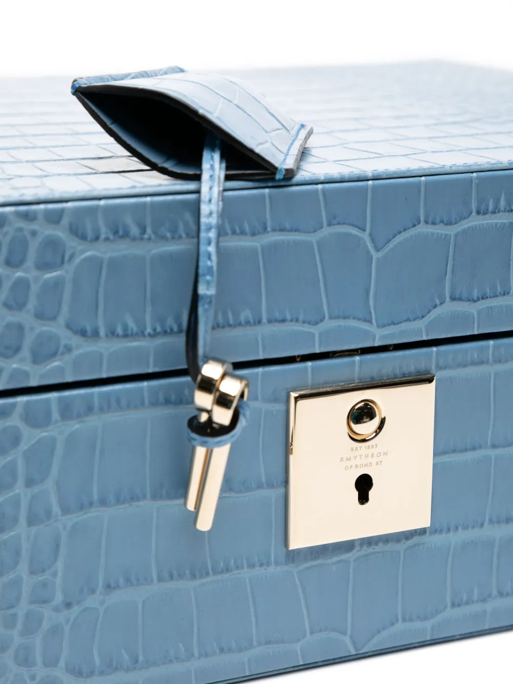 Smythson Mara Jewellery Box In Blue
