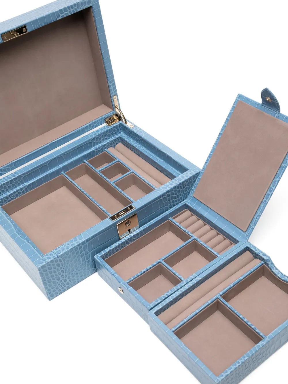 Smythson Mara Jewellery Box In Blue