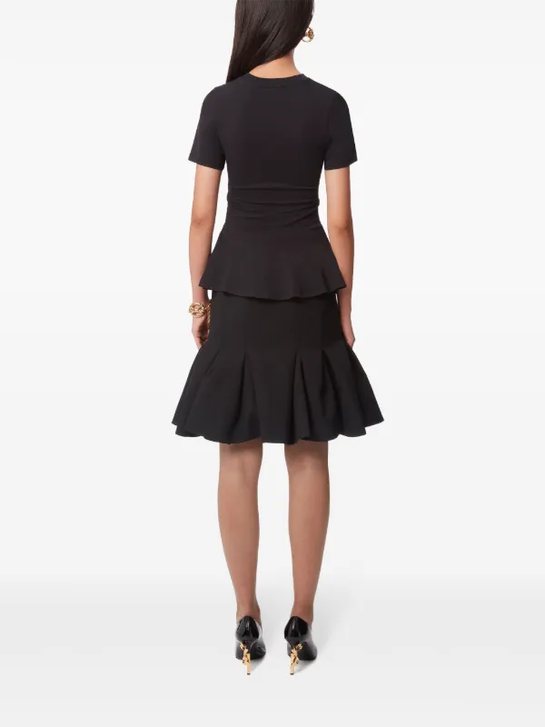 Nina Ricci Jupe mi longue a Taille Peplum Noir FARFETCH CM