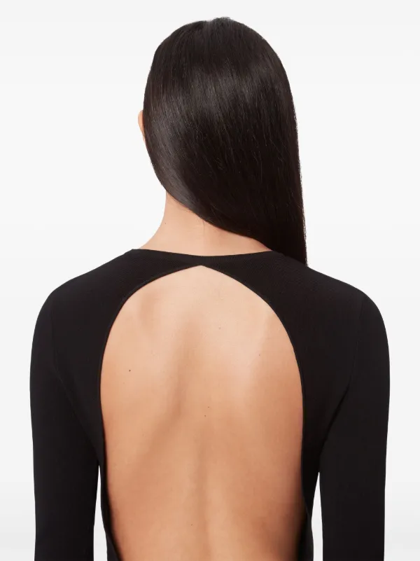 Nina Ricci>>オープンバックサテンマキシドレス Nina Ricci open-back Maxi Dress | Black | FARFETCH JO