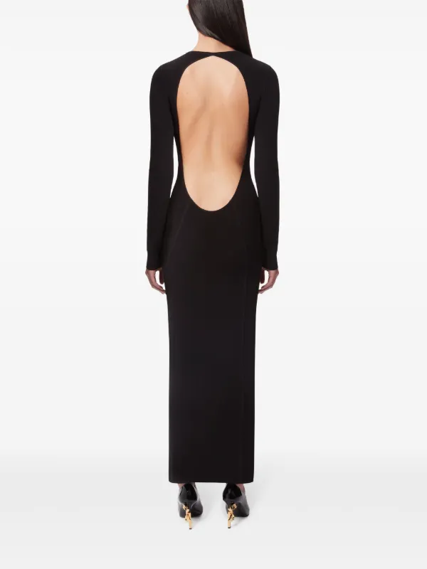 Nina Ricci>>オープンバックサテンマキシドレス Nina Ricci open-back Maxi Dress | Black | FARFETCH JO