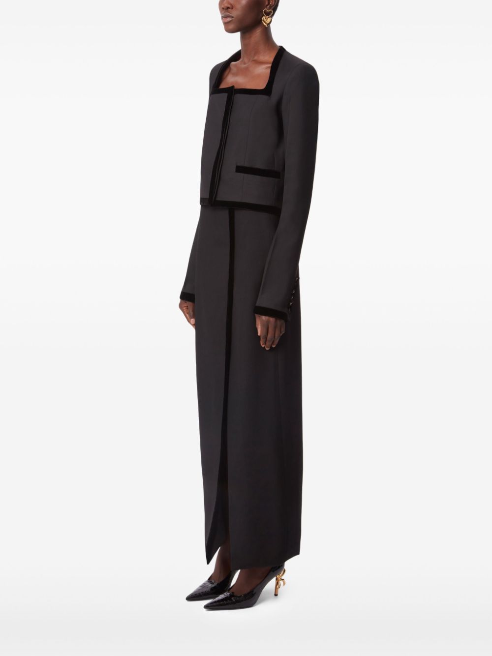 Nina Ricci Long Slit Wool Skirt Women