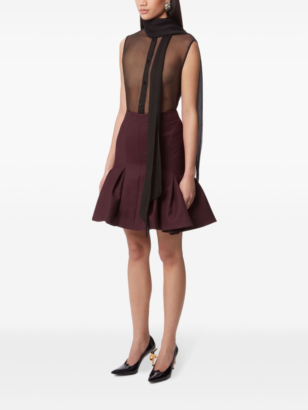 Nina Ricci Peplum Wool Skirt Women