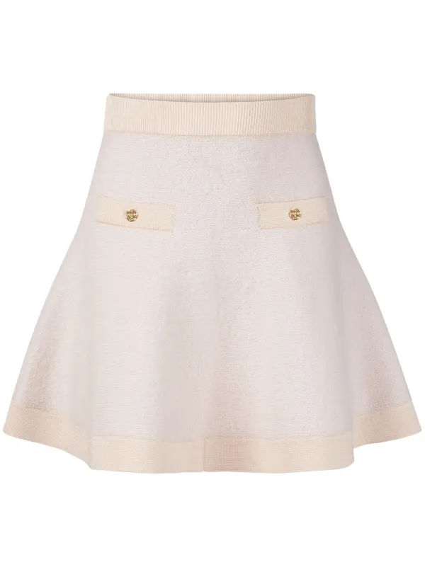Nina Ricci Flared Mini Skirt in Neutrals