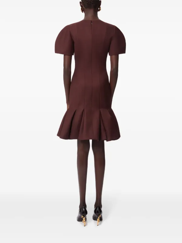 Nina Ricci>>ペプラムヘムミニドレス Nina Ricci ペプラムヘム ミニドレス | ブラック | FARFETCH JP