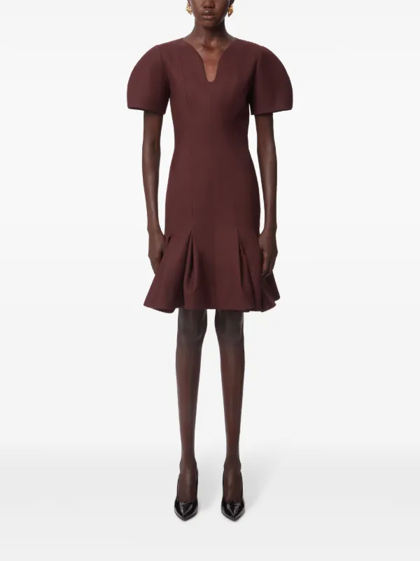 Nina Ricci>>ペプラムヘムミニドレス Nina Ricci ペプラムヘム ミニドレス | ブラック | FARFETCH JP