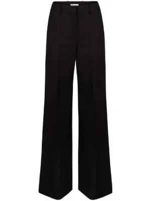 Nina Ricci>>レーストリムのウールストレートパンツ Nina Ricci レースディテール ストレートパンツ | ブラック