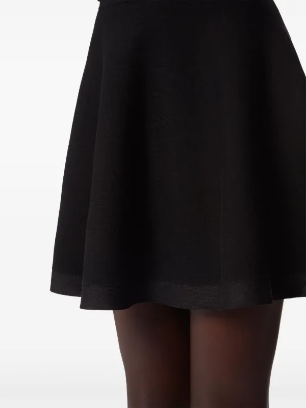 mini skirt plated  Nina Ricci Flared Plated Mini Skirt | Black | FARFETCH LB