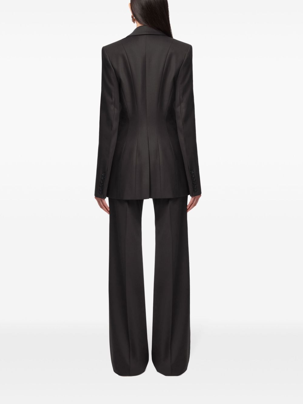 Shop Nina Ricci Wide-leg Wool Trousers In Black