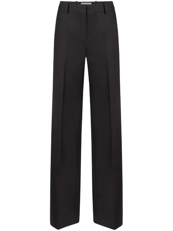 パンツ NINA RICCI WIDE WOOL GABARDINE PANTS Wide Leg Wool Gabardine Pants in Black - Nina Ricci