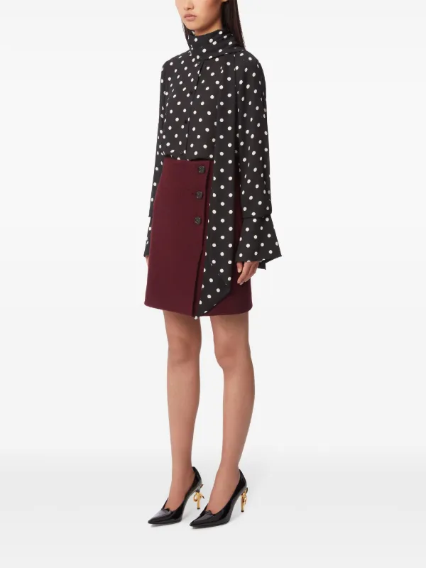 NINA RICCI ニナリッチ Tシャツ Polka dot tulle& jersey 945649 Polka dot tulle and jersey T-shirt in black - Nina Ricci
