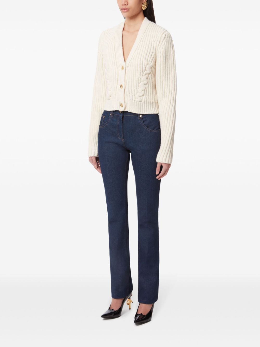 Shop Nina Ricci V-neck Knit Cardigan In White