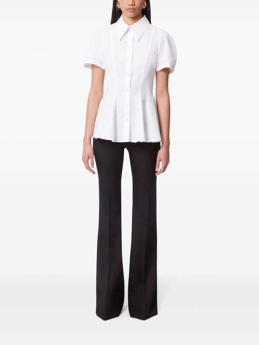 Shop Nina Ricci Poplin Cotton Shirt In White