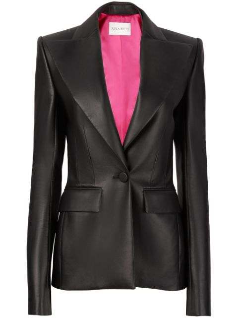 Nina Ricci Single Button Leather Blazer Women