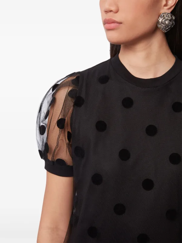 Nina Ricci>>ポルカドットプリントドレス Nina Ricci ポルカドット ドレス | ブラック | FARFETCH JP