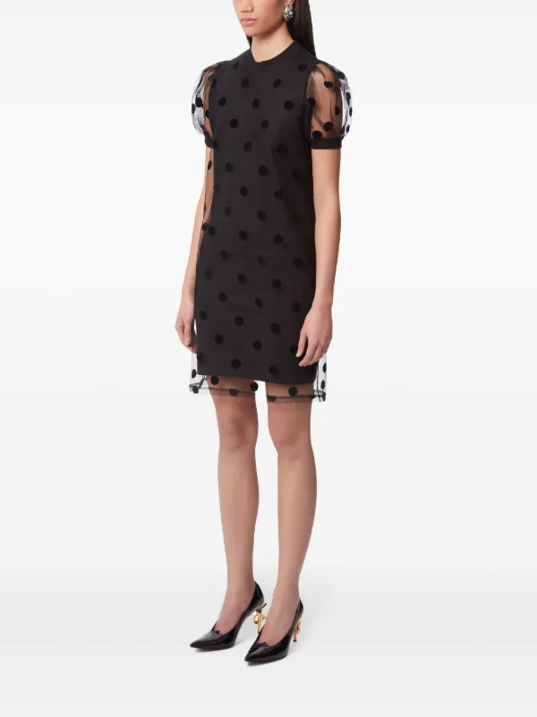 Black polka dot mini dress best sale