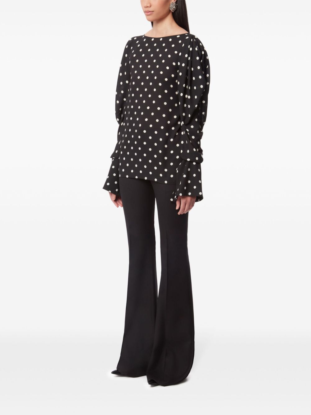 Nina Ricci polka-dot puff-sleeves blouse Women