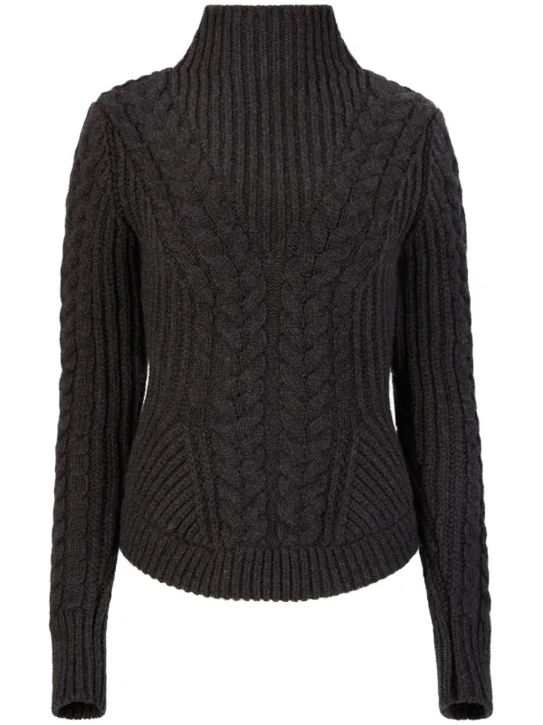 NINA RICCI リブ編みタートルネックセーター Nina Ricci ケーブルニット セーター | グレー | FARFETCH JP
