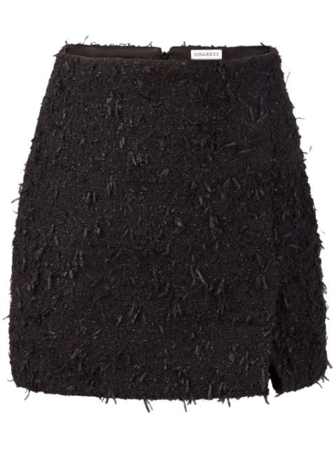 Nina Ricci frayed tweed mini skirt 