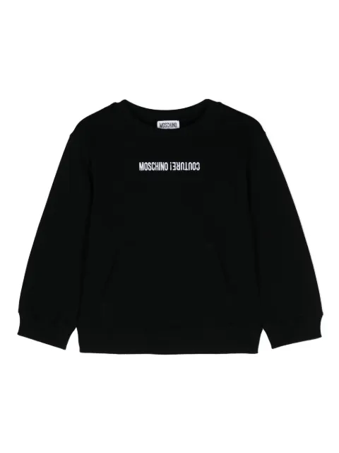 Moschino Kids Moletom de algodão com logo bordado