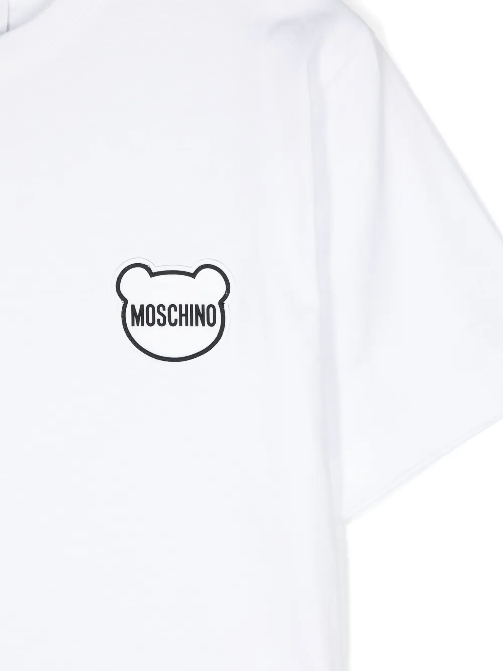 Moschino Kids Katoenen T-shirt met logopatch Wit