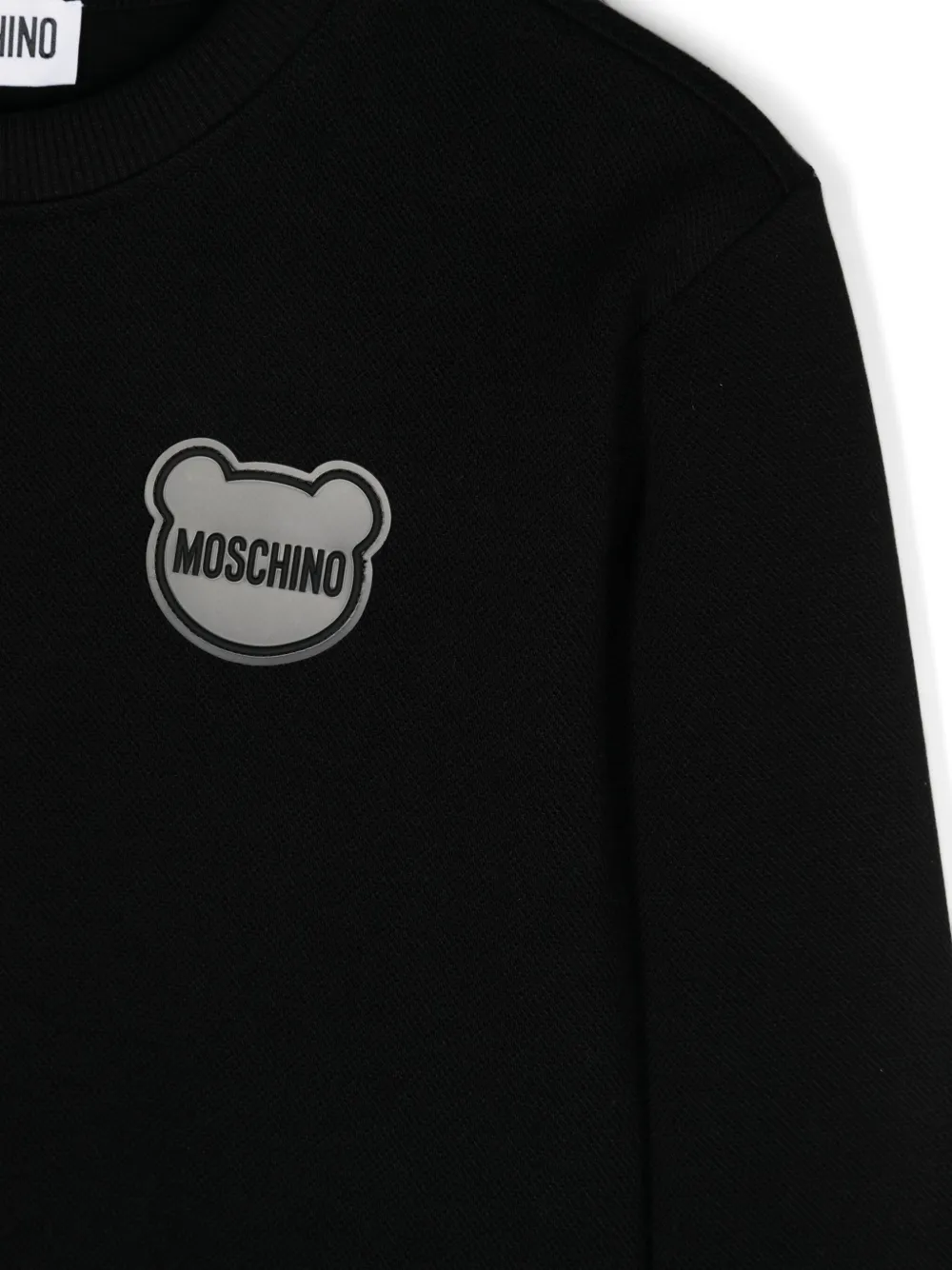 Moschino Kids Piqué sweater met logopatch Zwart