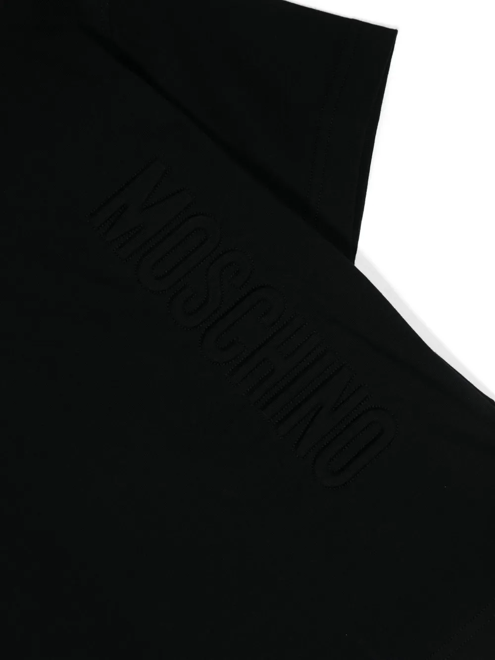 Moschino Kids Katoenen T-shirt met logo-reliëf Zwart