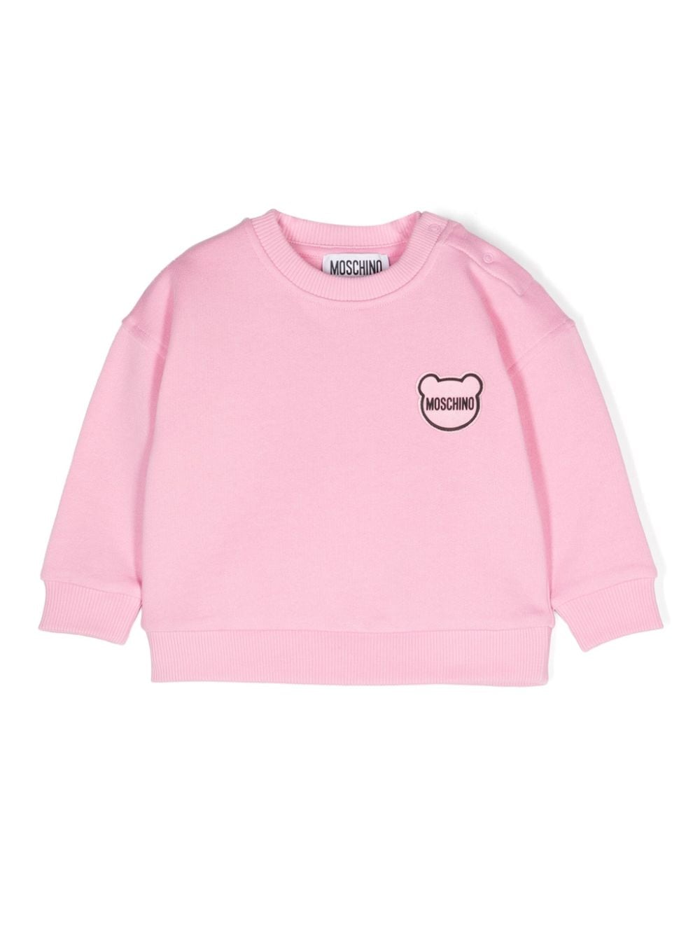 Moschino Babies' Logo-patch Cotton Sweatshirt In Pink