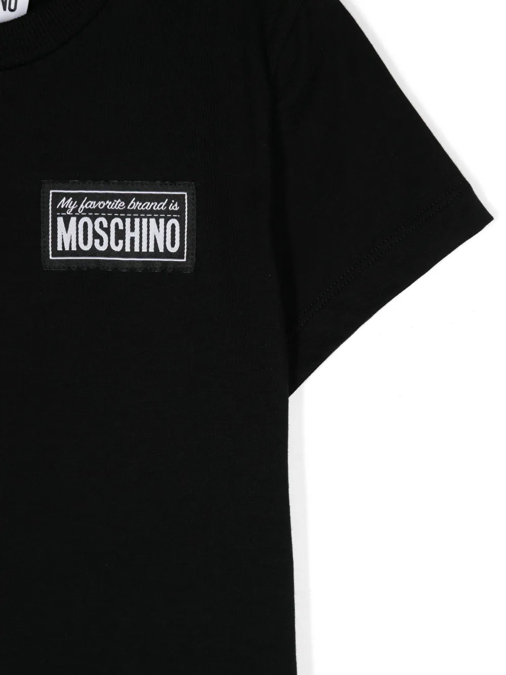 Moschino Kids Katoenen T-shirt met logopatch Zwart
