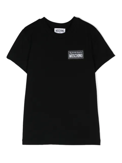 Moschino Kids logo-patch cotton T-shirt