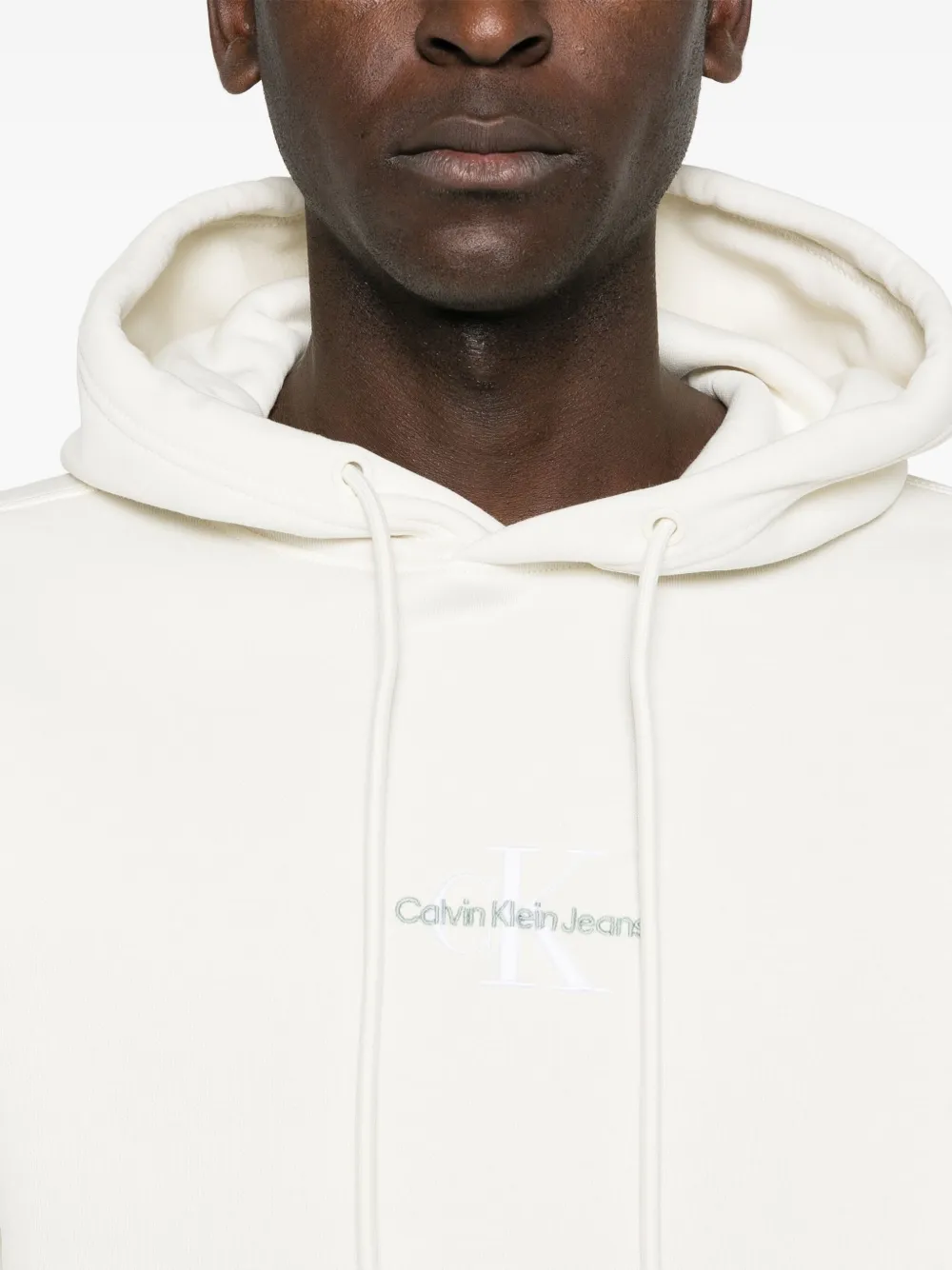 Calvin Klein Hoodie met geborduurd logo Wit
