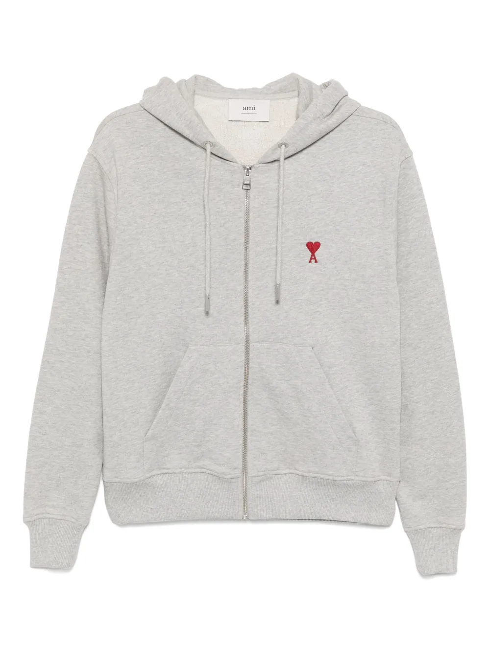 AMI Paris Ami de Coeur zip-up hoodie | Grey | Image 1