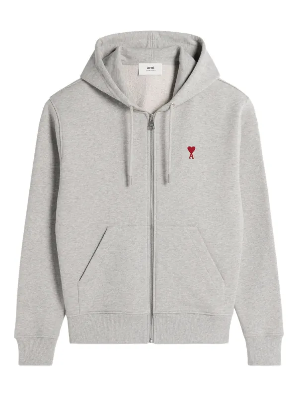 AMI｜HOODIES/SWEATS (BFUSW235 730 430) Black Red Ami De Coeur Hoodie | AMI PARIS