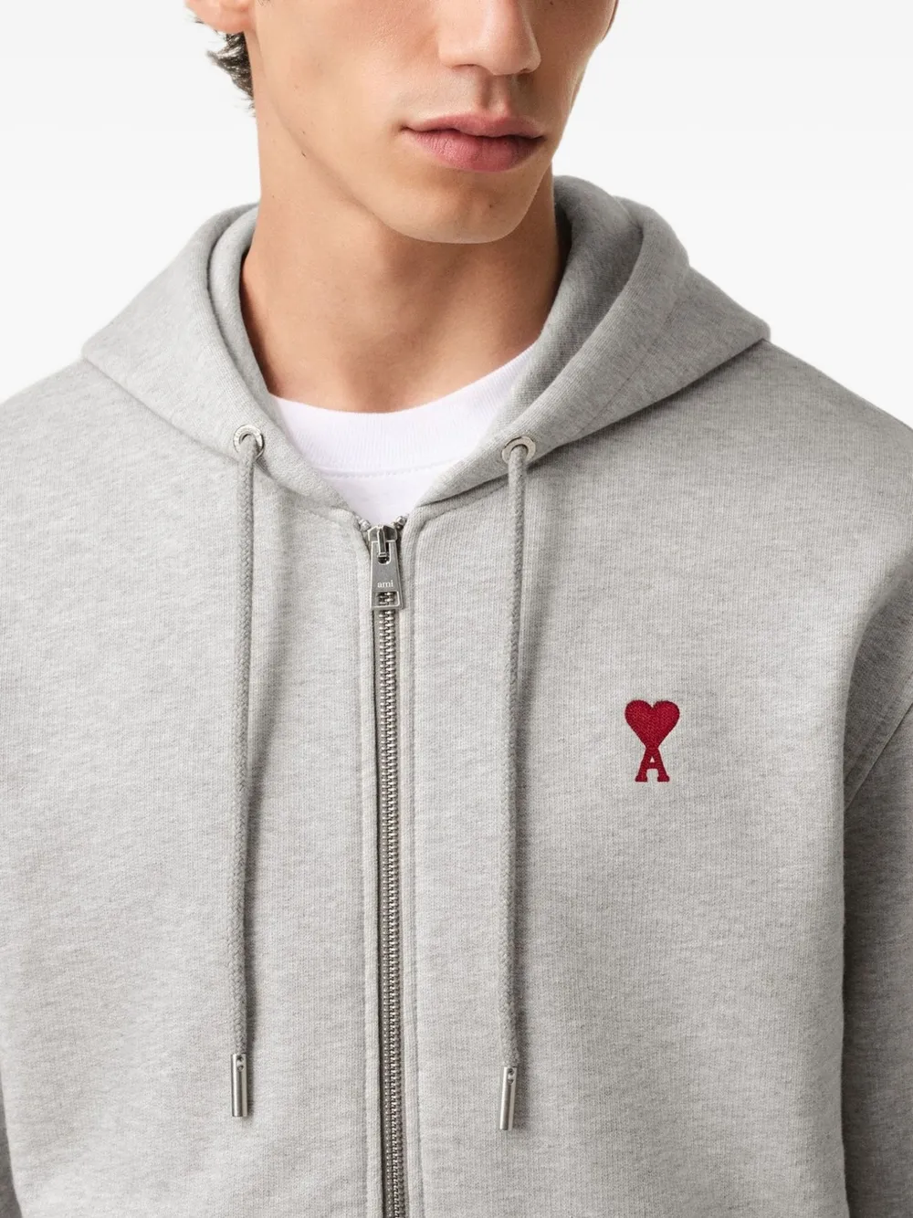 24AW new/AMI PARIS ロゴジップアップフーディー Hoodie Gray AMI PARIS - HEATHER GREY AMI DE COEUR HOODIE ZIP – LE LABO STORE