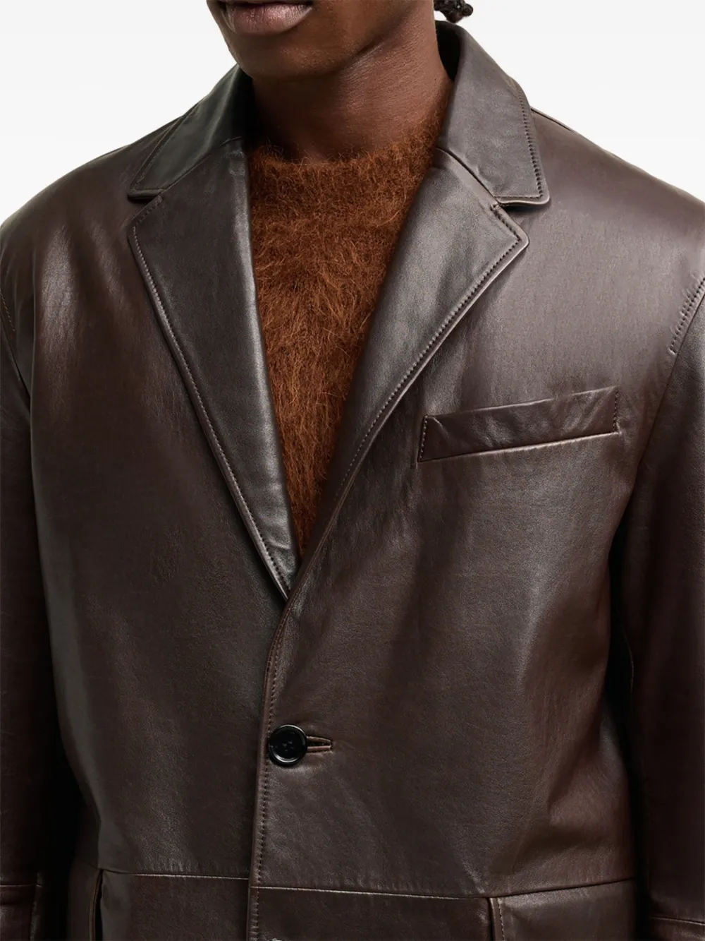 AMI Paris Blazer monopetto in pelle | Image 6