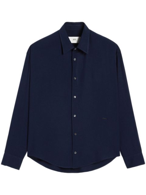 AMI Paris logo-embroidered buttoned shirt