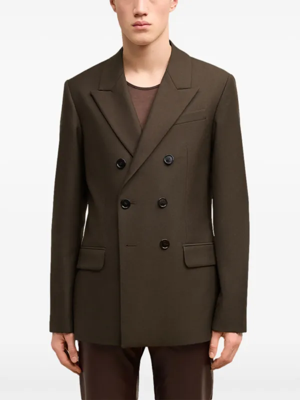 AMI Paris double-breasted Wool Blazer | Brown | FARFETCH